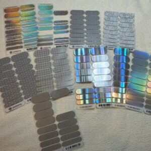 💅Jamberry Nail Wrap Lot (10) Full or Partial Sets, Silver/Iridescent Designs💅